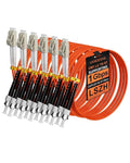 6 Pack LC to ST Fiber Patch Cables OM1 5M, 62.5/125µm Multi Mode Duplex MMF by VANDESAIL
