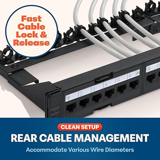 Everest RJ45 24 Port Cat6 / 6A Patch Panel – Modular 6-Port Removable Panels - Image 5
