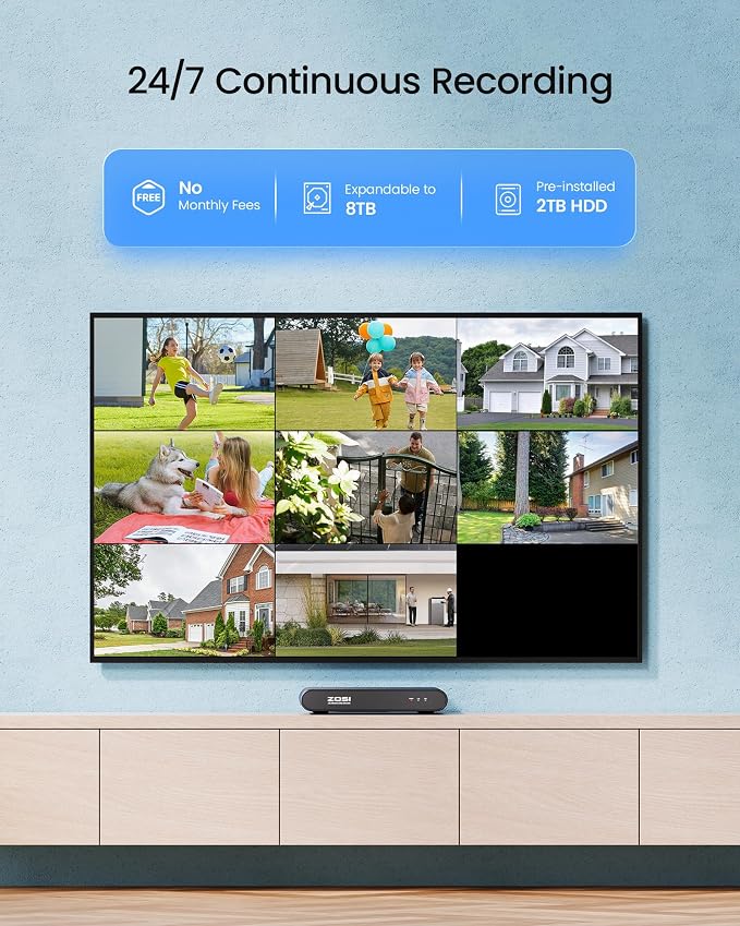 ZOSI C220 8CH 4MP QHD 2.5K PoE Home Security Camera System, 8CH 5MP 3K NVR - Image 6
