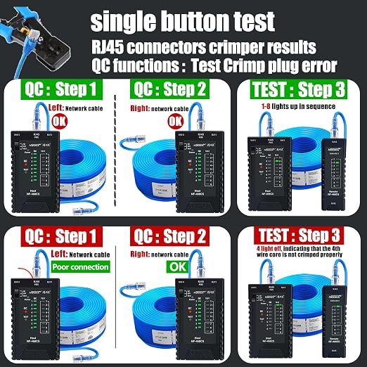 NOYAFA Network Cable Tester for RJ45, RJ12 /Cat5, Phone Line Cat3, Ethernet - Image 3