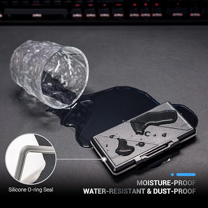 4 Slots CF Card Holder, Water-Resistance Anti-Shock Compact Flash Card Case - Image 4