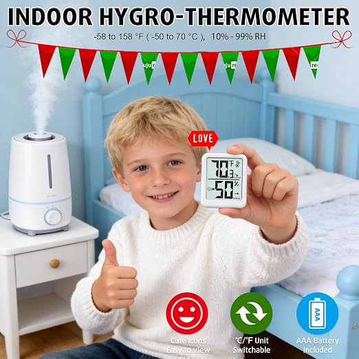 Room Thermometer Indoor Hygrometer Humidity Meter Gauge Digital Temperature and - Image 7