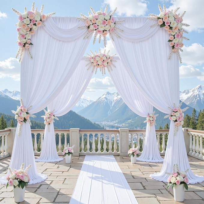 20ft x 15ft White Backdrop Curtains - Image 2