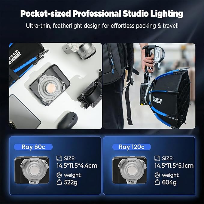 Amaran Ray 60c RGB LED Monolight, 60W Full Color COB Video Light - Image 7