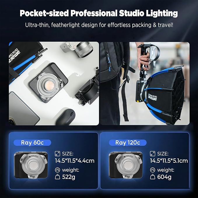 Amaran Ray 120c RGB LED Monolight, 120W Full Color COB Video Light - Image 6