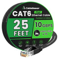 Cat 6 Ethernet Cable 25 ft, Indoor&Outdoor, High Speed 10Gbps Flat Internet by CableGeeker