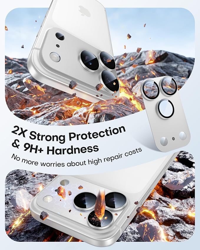 TAURI 2 Pack for iPhone 17 Pro Camera Lens Protector, Full Coverage - Image 3