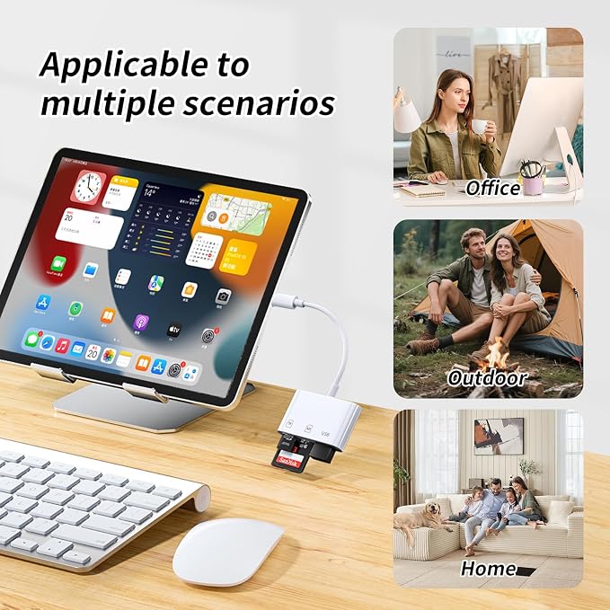 3IN1 SD Card Reader, USB C SD Card Reader, supports SD and MicroSD memory card - Image 7