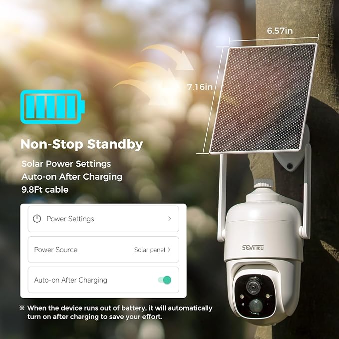 Vicohome CQ1 AI 2K Solar Security Camera Wireless Outdoor, Battery Powered - Image 6
