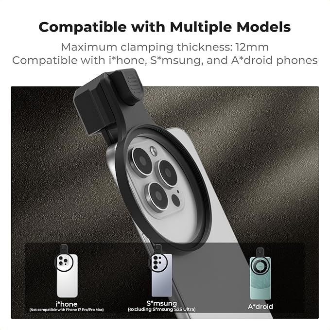 K&F CONCEPT 67mm Press-on ND2-32 Phone Lens Filter Kit, 16/15/14/13/12 Pro/Pro - Image 6