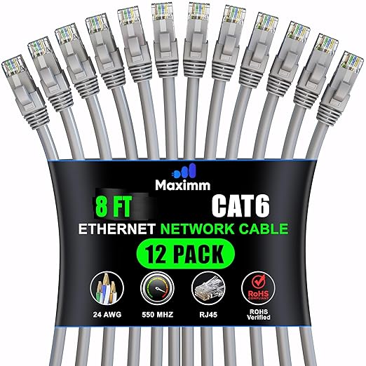 Maximm Cat 6 Ethernet Cable - 8 ft by MaximmCable