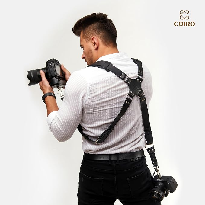 C Coiro Dual Camera Harness Shoulder Leather Camera Strap - Image 6