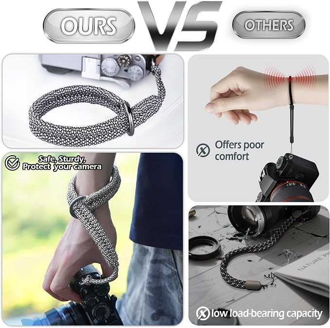 AQAREA Wrist Strap for DSLR/Mirrorless Camera, Quick Release Hand Strap - Image 3