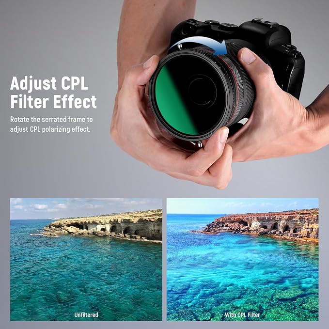 NEEWER 2 in 1 52mm Variable ND Filter ND2–ND32&CPL Filter No X Cross/30 Layer - Image 3
