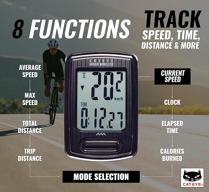 CATEYE Urban Wireless Bike Computer – Analog Speedometer & Odometer - Image 3