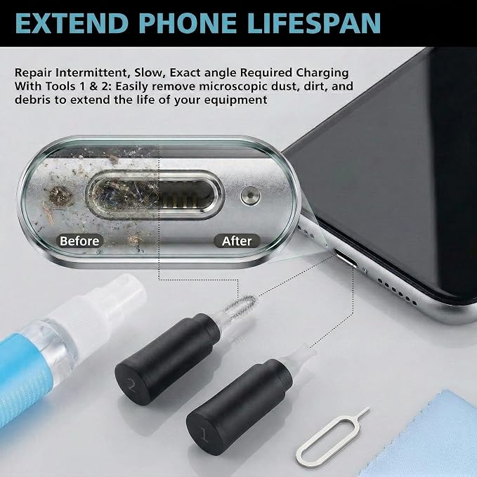 ECASP Cleaner Kit for AirPod, Cell Phone Cleaning Repair & Recovery for iPhone - Image 4