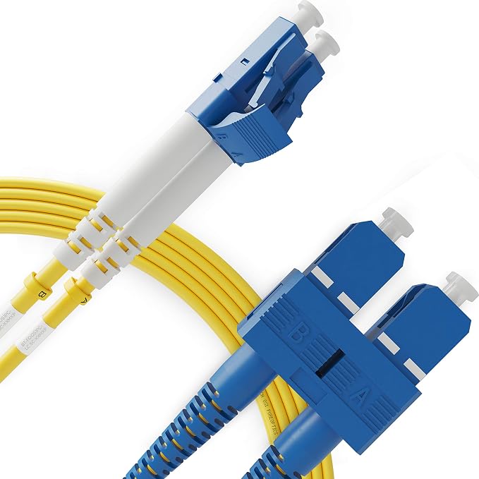 BEYONDTECH 5m LC to SC Fiber Patch Cable – UPC Single-Mode Duplex Fiber Optic by Beyondtech
