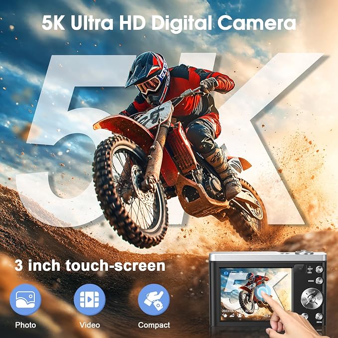 CAMKORY 5K Vlogging Camera - Image 2