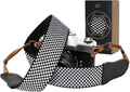 Padwa Lifestyle Black and White Fine Plaid Camera Strap by PadwaLifestyleCameraStrap
