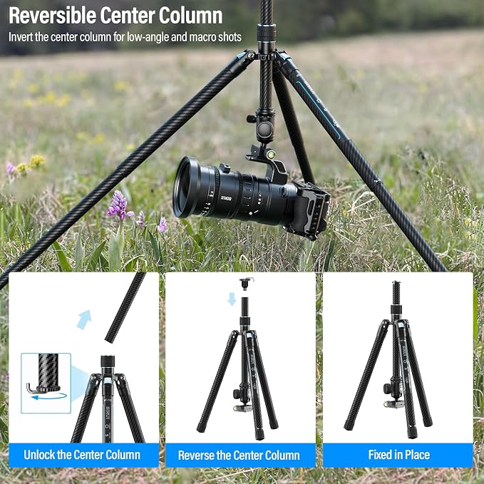 SIRUI 60" Carbon Fiber Tripod for Camera - Image 5