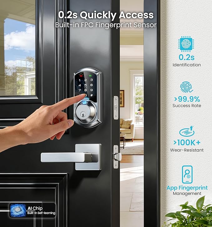 Veise VE07-L Fingerprint App Control Smart Locks - Image 4