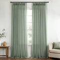 Memory Trained Pinch Pleated Curtains 96 Inches Long, Viral Linen Pinch Pleat by ANRODUO
