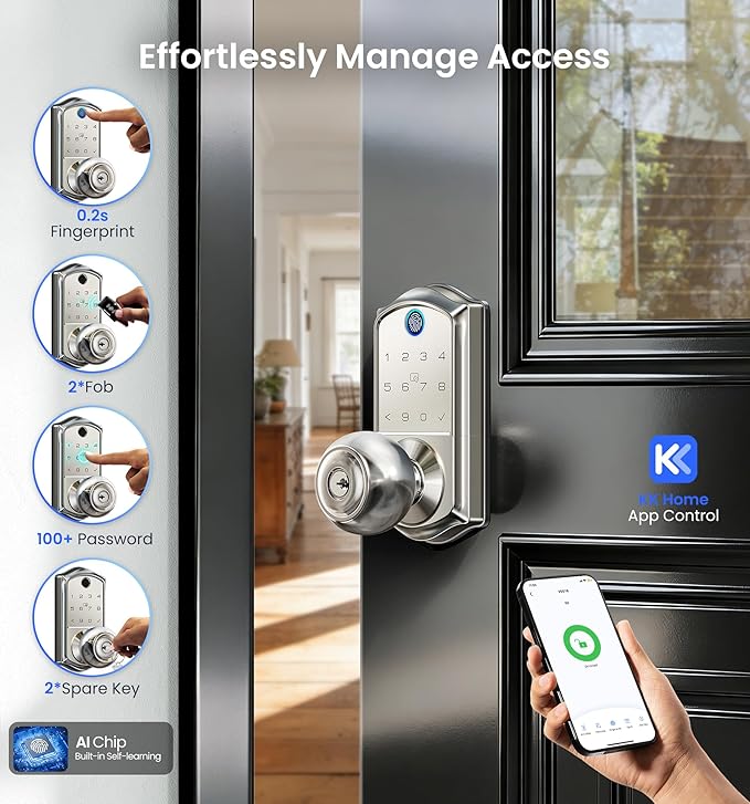 Veise VE018 Smart Knob Handle Lock - Image 2