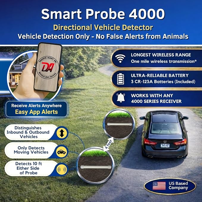 Dakota Alert Smart Dual Probe 4000 Driveway Alarm – Directional Vehicle - Image 2