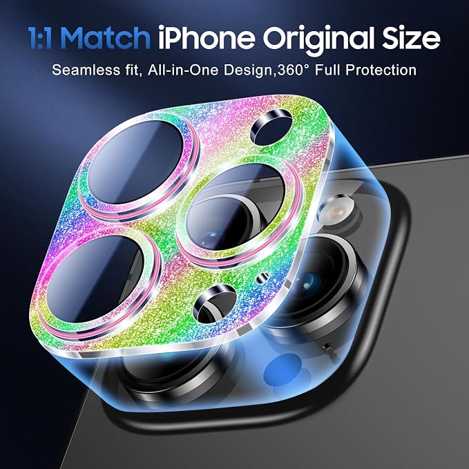 UniqueMe 3 Packs Compatible for iPhone 14 Pro Max/iPhone 14 Pro Camera Lens - Image 4