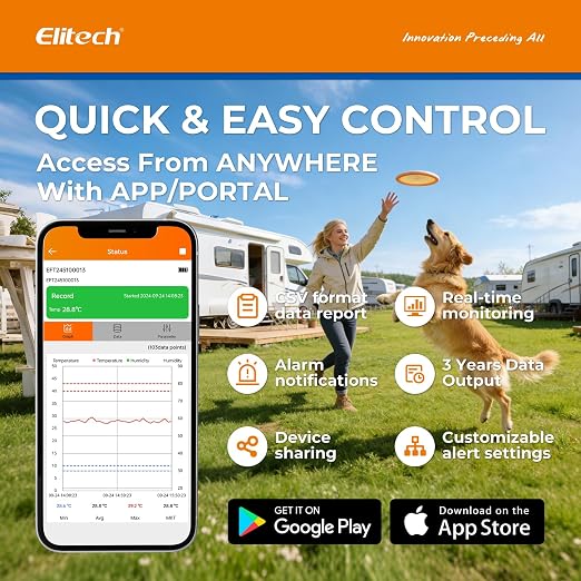 Elitech 4G Cellular RV Pet GPS Temperature Humidity Monitor Remote Data Logger - Image 5