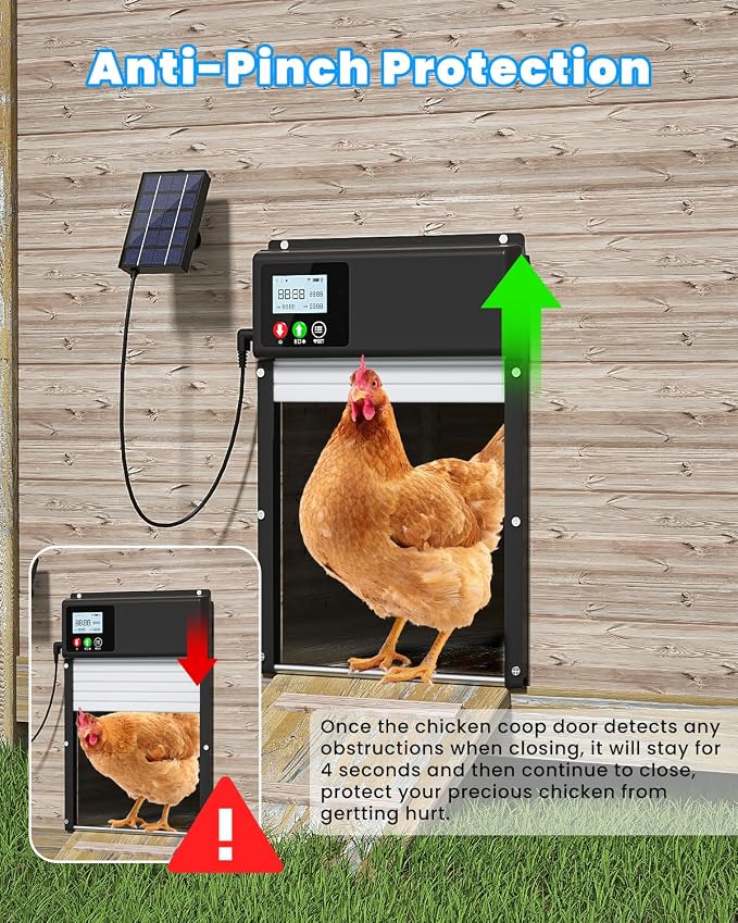 Automatic Chicken Coop Door Solar Powered, WiFi Automatic Chicken Door APP - Image 6
