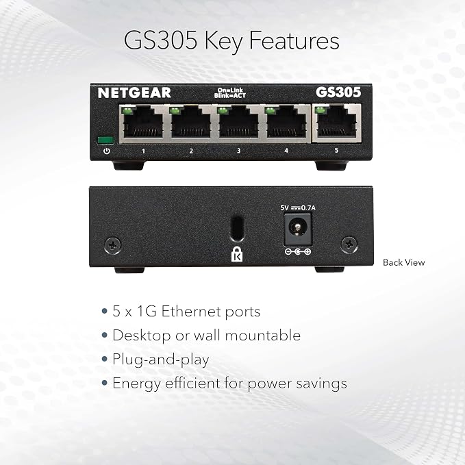 NETGEAR 5-Port Gigabit Ethernet Unmanaged Essentials Switch - Image 5