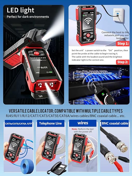 Network Cable Tester with Optical Power Meter, Ethernet Cable Tester Test - Image 7