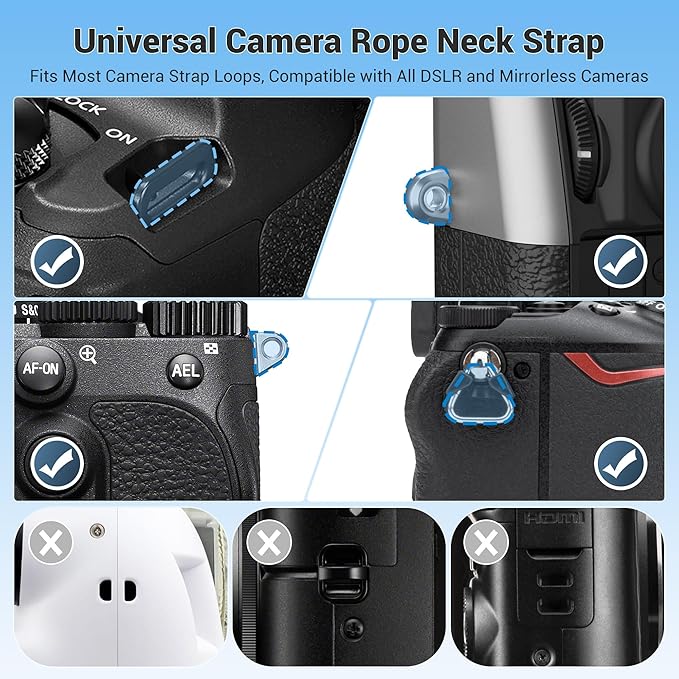 JJC 100cm Braided Rope Camera Strap, Soft Neck Shoulder Strap - Image 2
