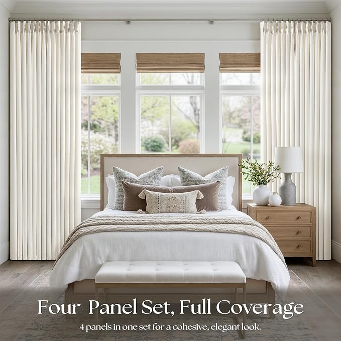 Natural Linen Pinch Pleated 86 Inch Long Curtains - Image 6