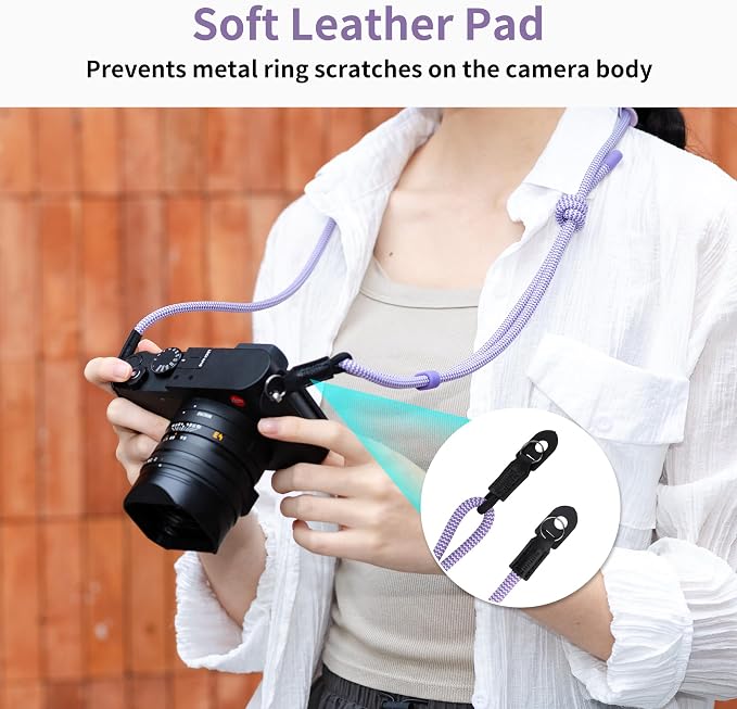 128cm Adjustable Vintage Braided Rope Vintage Camera Neck Shoulder Strap - Image 4