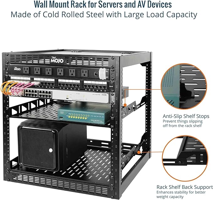 Tecmojo 12U Open Frame Network Rack - Image 3
