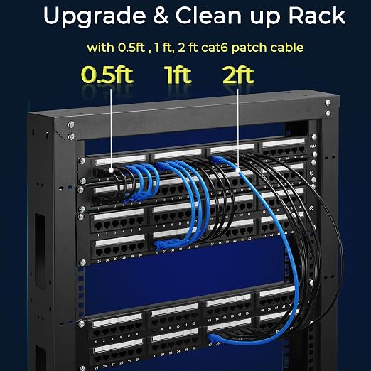 Rapink Patch Cables Cat6 1ft, Ethernet Patch Cable 10G, Cat 6 Patch Cable - Image 4
