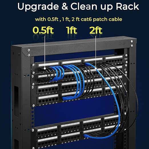 Rapink Patch Cables Cat6 2ft, Ethernet Patch Cable 10G Support, Cat 6 Patch - Image 5