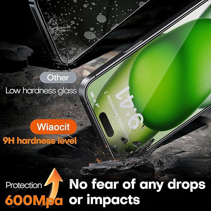 Wiaocit 3 Pack Tempered Glass Privacy Screen Protector - Image 4