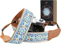 Padwa Lifestyle Blue Vintage Embroidered Camera Strap by PadwaLifestyleCameraStrap