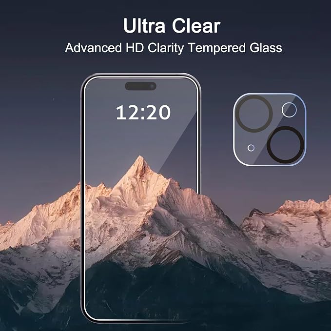 Ailun 3 Pack Screen Protector for iPhone 15 Plus + 3 Pack Camera Lens Protector - Image 5