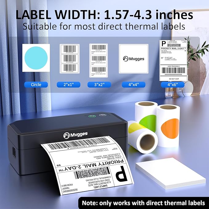Mvgges Shipping Label Printer, Compatible - Image 4