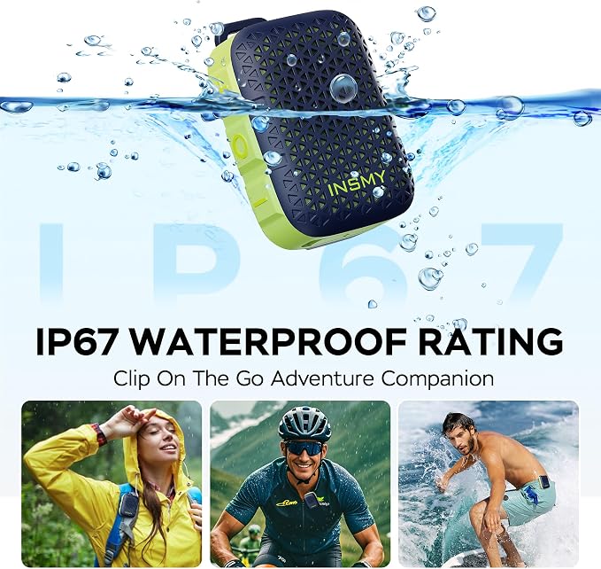 INSMY Wearable Bluetooth Speakers, IP67 Waterproof, Clip-On Portable Small - Image 2
