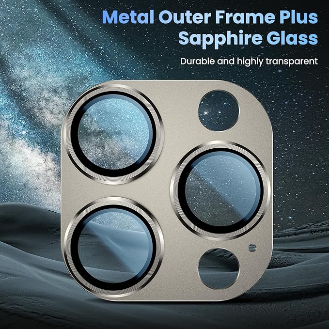 Uyiton Compatible with iPhone 16 Pro/iPhone 16 Pro Max Camera Lens Protector - Image 4
