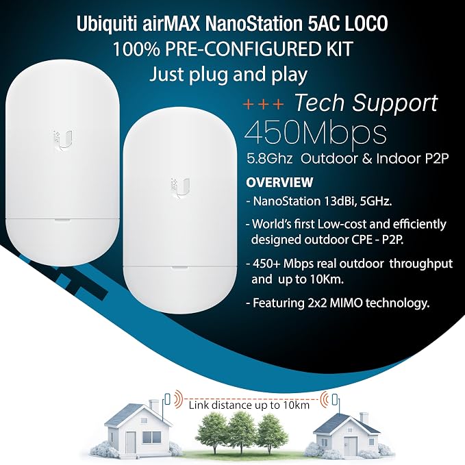 Wireless Bridge Ubiquiti LOCO5AC PRE-CONFIGURED, Bundle of 2 Ubiquiti - Image 2