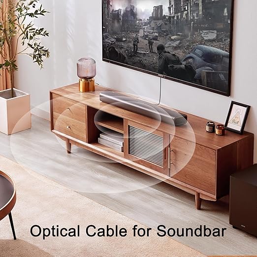 Optical Audio Cable 10 feet, Digital Optical Audio Cable Ultra Thin Cord - Image 2