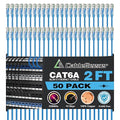 CableGeeker Patch Cables Cat6a 2ft Slim, Cat6 Ethernet Patch Cable 10G Support by CableGeeker
