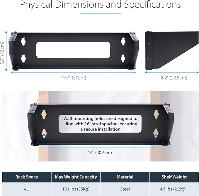 StarTech.com 4U Vertical Wall-Mount Bracket - Image 4