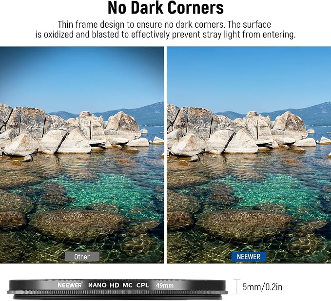 NEEWER 49mm Polarizer Filter, 24 Layer Multi Resistant Nano Coated MC CPL - Image 4
